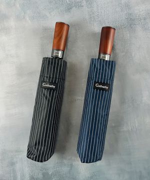 스트라이프 우드 3단우양산 UV차단