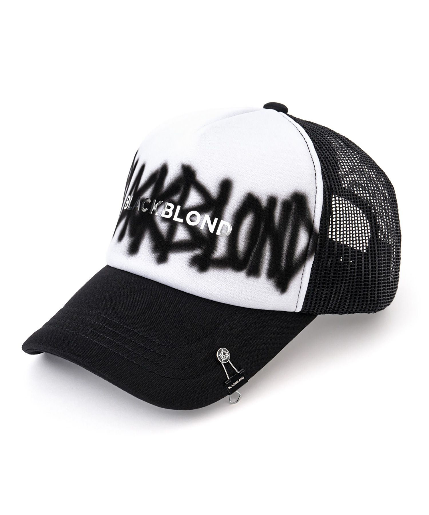 BLACKBLONDのVivid Graffiti l Logo Trucker Mesh Cap MUSINSA | BLACKBLOND Vivid Graffiti Metal Logo Trucker Mesh