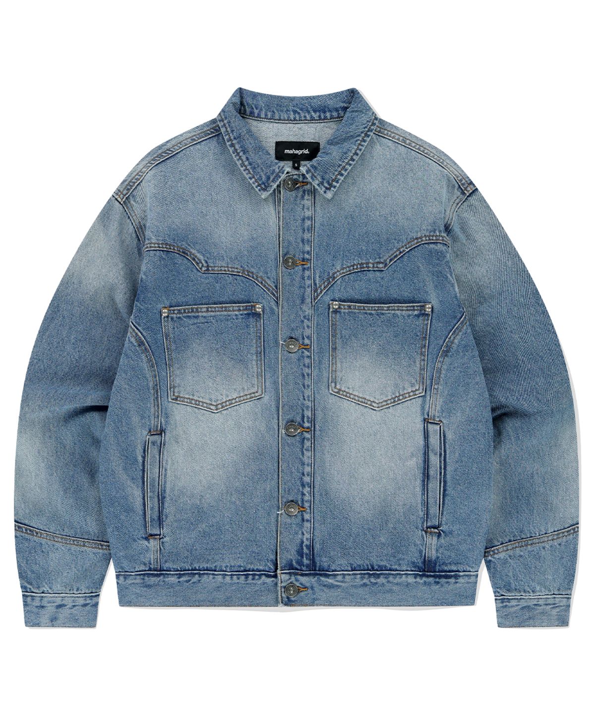 마하그리드(MAHAGRID) WESTERN DENIM JACKET BLUE(MG2EFMD115A)