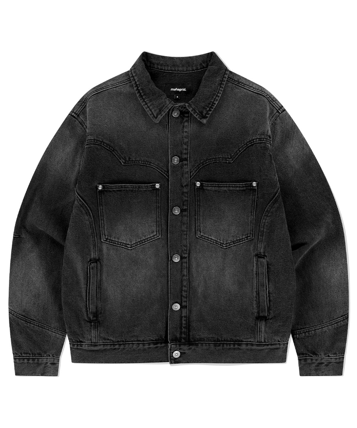 마하그리드(MAHAGRID) WESTERN DENIM JACKET BLACK(MG2EFMD115A)