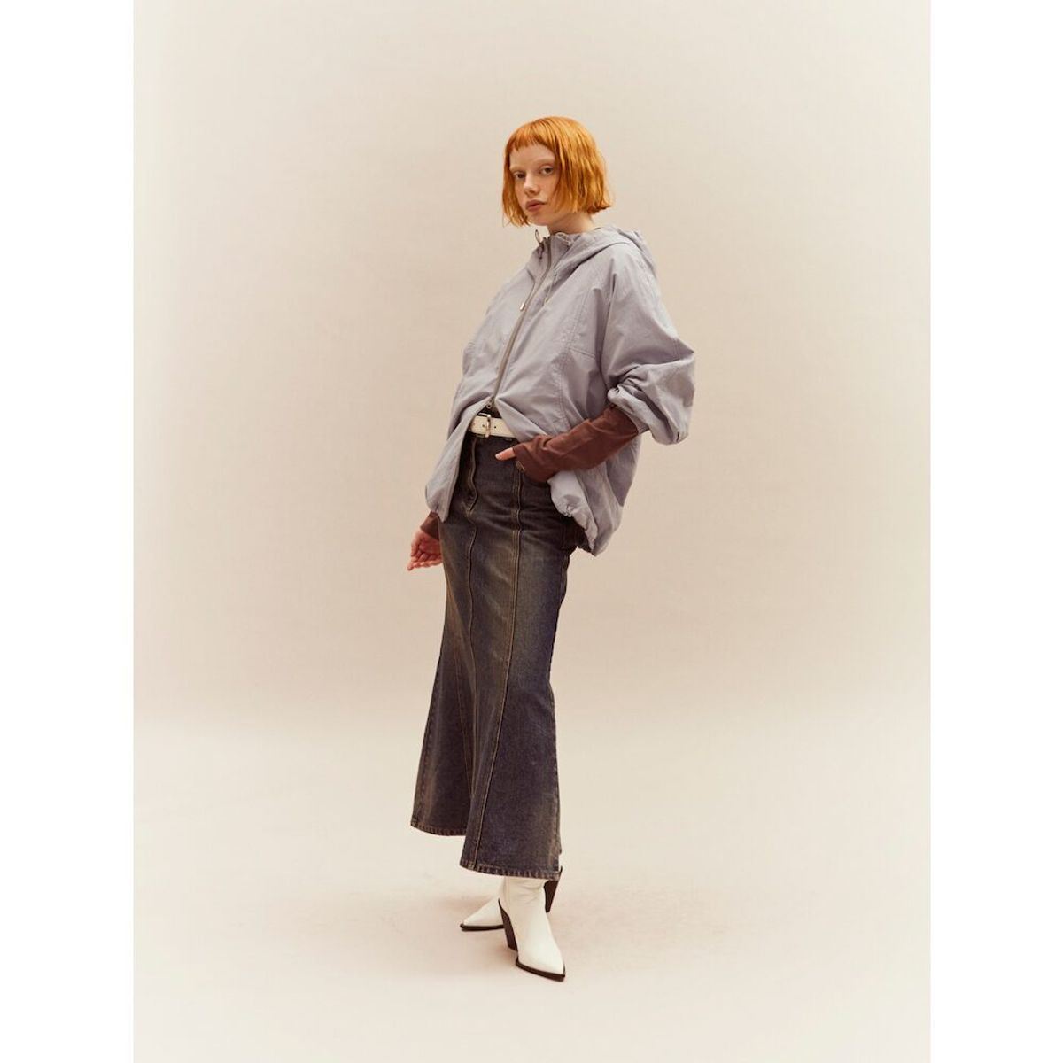 샌드 사운드(SAND SOUND) Oversized Fit String Hooded Jumper  Sky Blue