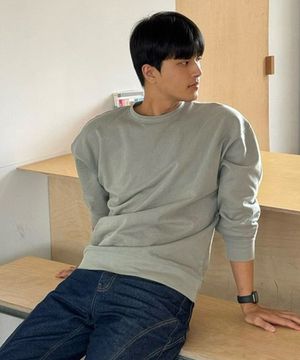 세미 오버핏 스웻 셔츠 [KHAKI]