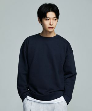 세미 오버핏 스웻 셔츠 [NAVY BLUE]