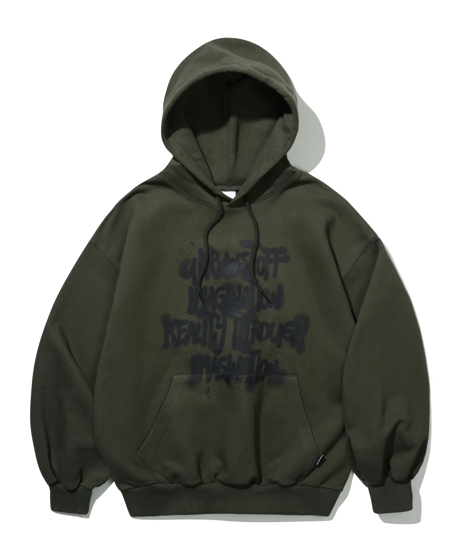 MUSINSA | URBANSTOFF Scrubble Paint Hoodie (Dark Olive)
