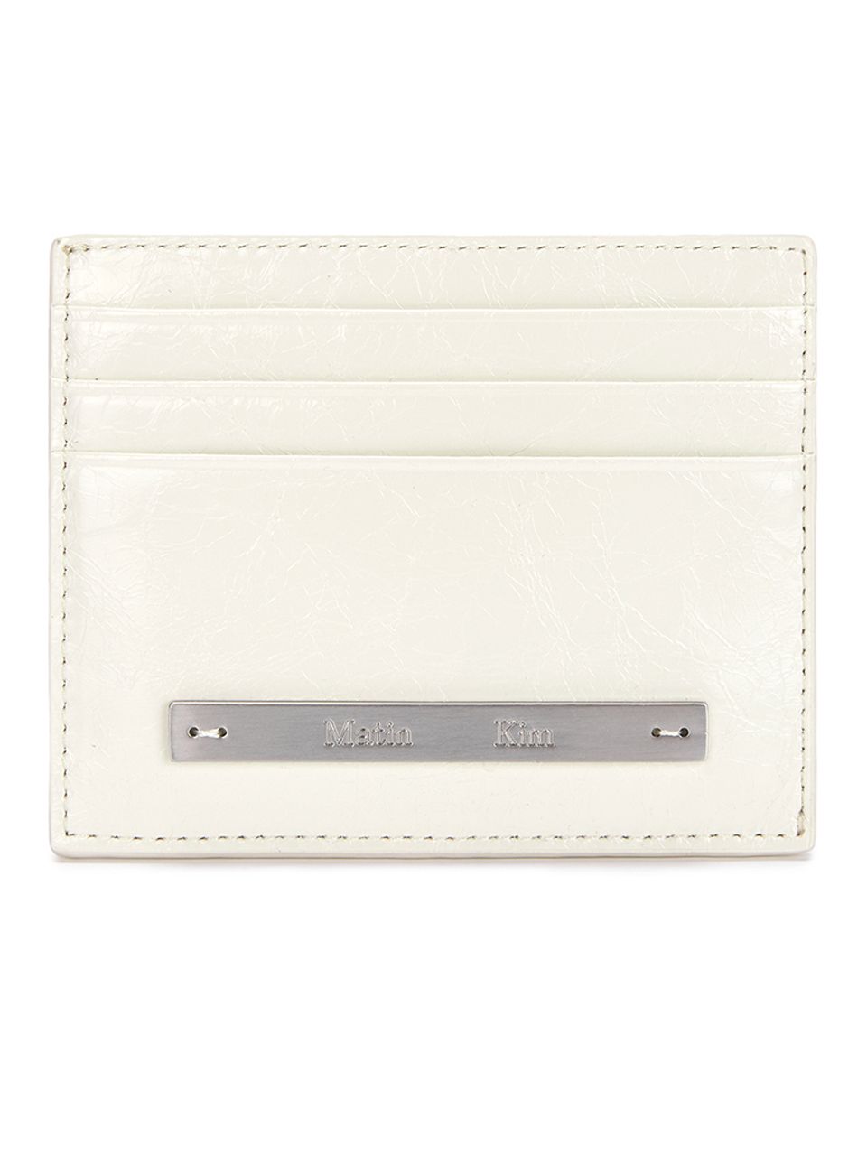 MUSINSA | MATIN KIM GLOSSY SLIM METAL CARD HOLDER IN IVORY