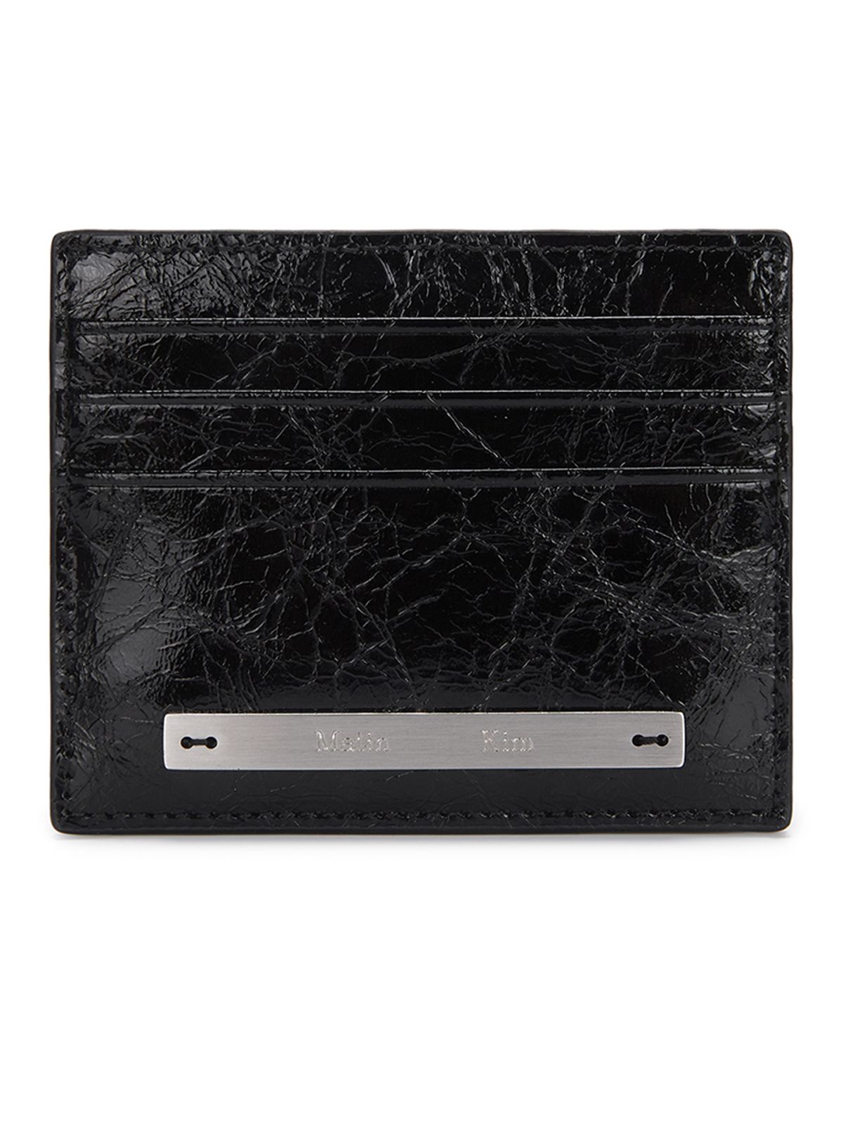 마뗑킴(MATIN KIM) GLOSSY SLIM METAL CARD HOLDER IN BLACK
