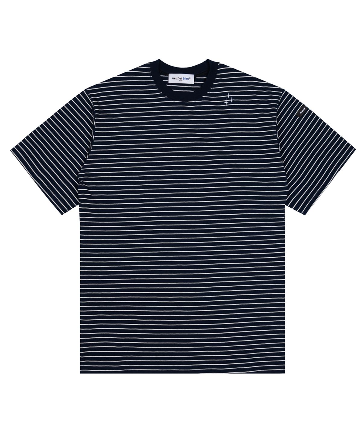 누프에블루(NEUFETBLEU) NEB stripe half tee (navy)