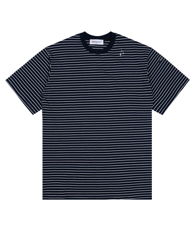 NEB stripe half tee (navy)