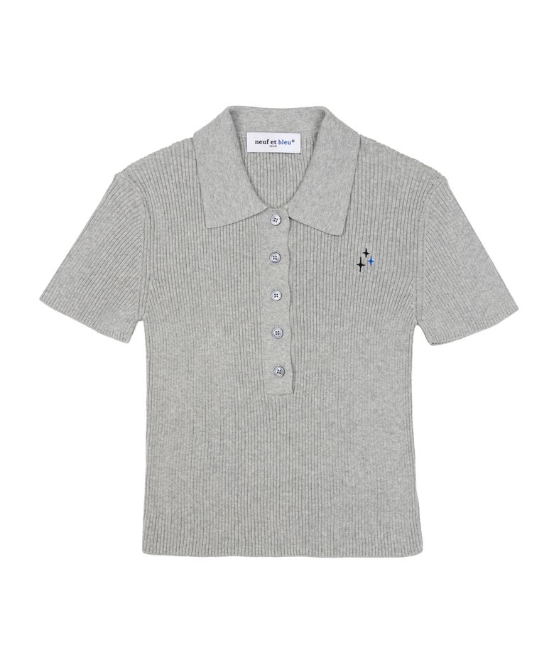 NEB rib collar knit (gray)