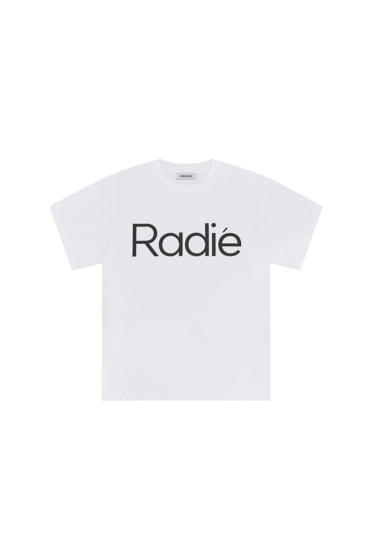 바이브라디(VIBRADIE) RADIE 여성 로고 화이트 블랙 반팔티