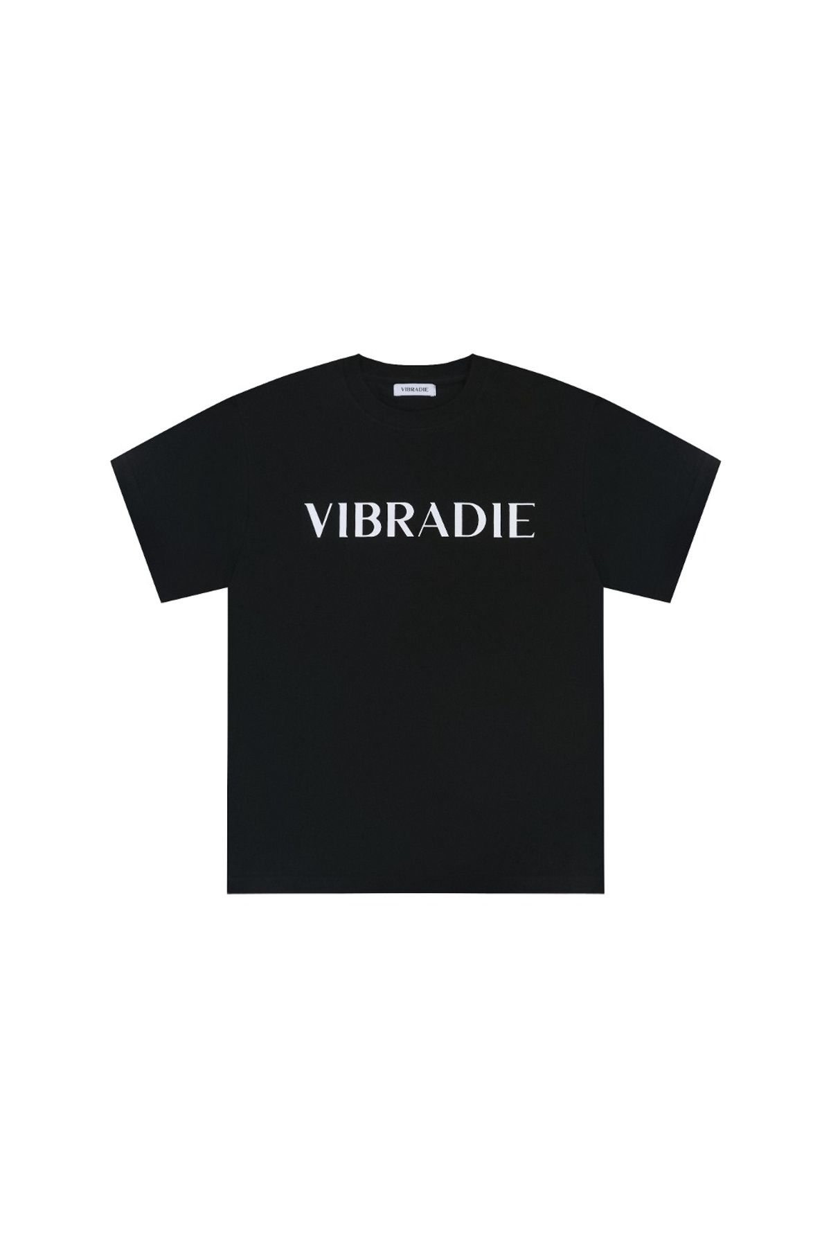 바이브라디(VIBRADIE) 여성 남여공용 로고 블랙반팔티