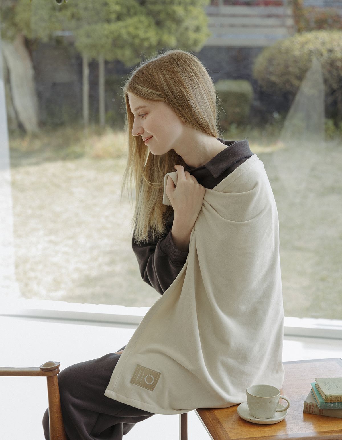 올라레스트(HOLAREST) Soft Drawing Label Blanket (Ivory)