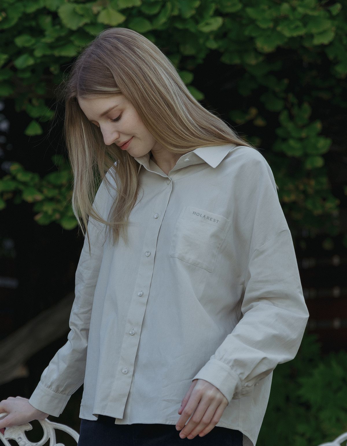 올라레스트(HOLAREST) Natural cotton shirt (Soft Beige)