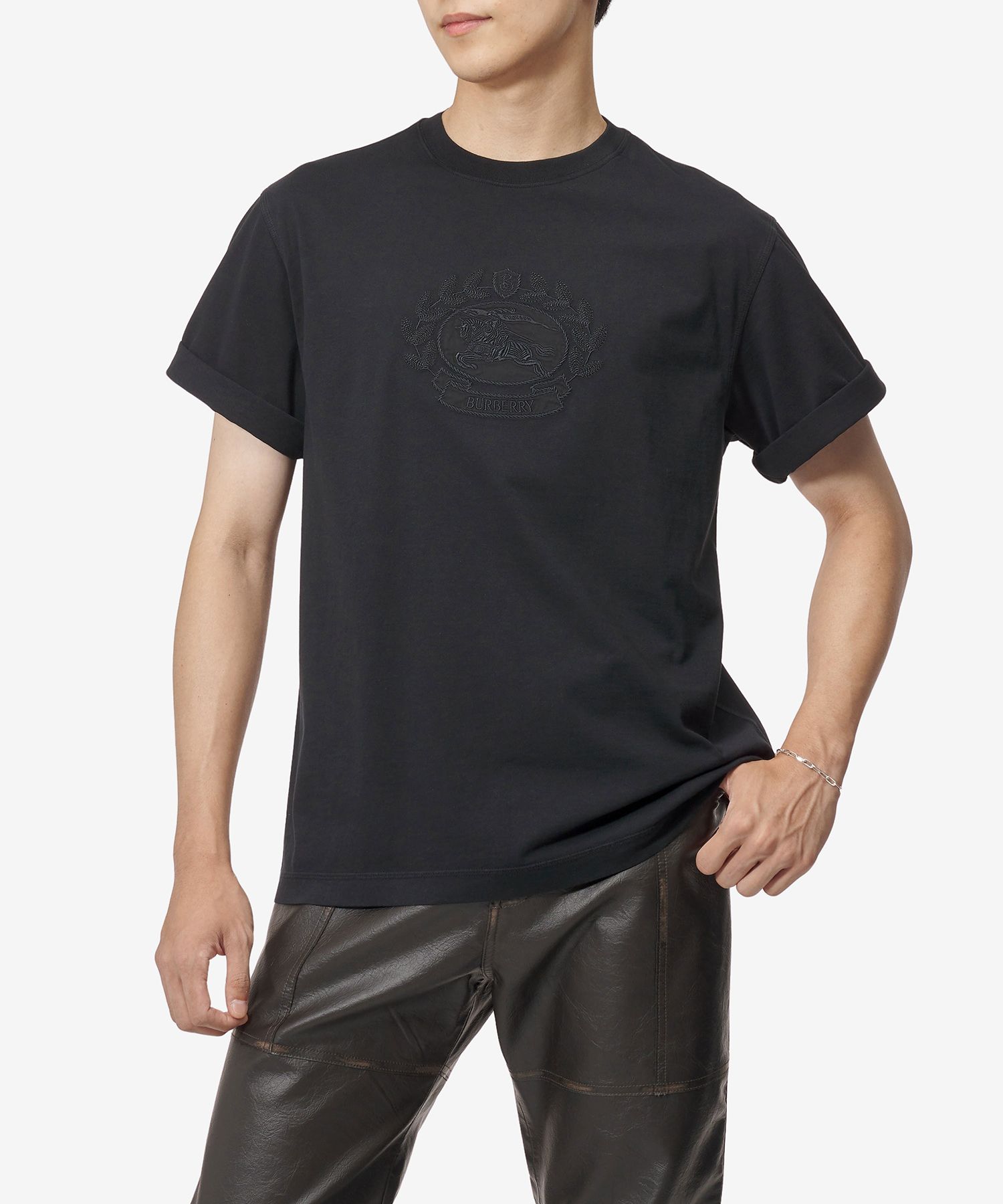 ★Burberry★ Big EKD Cotton Short Sleeve T-Shirt Black 80951 2E5BAF8E-41F1-45A9-AEFF-