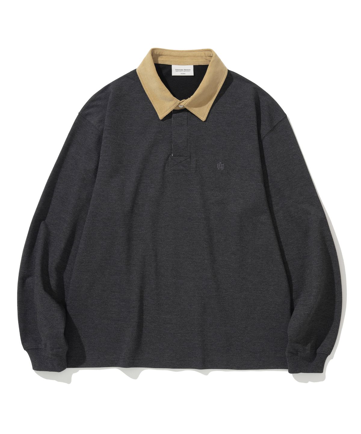 유니폼브릿지(UNIFORM BRIDGE) AE corduroy collar l/s tee charcoal