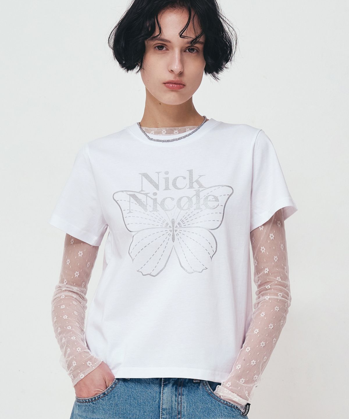 닉앤니콜(NICK&NICOLE) BUTTERFLY NICOLE LABEL SLIM TOP_13 COLOR
