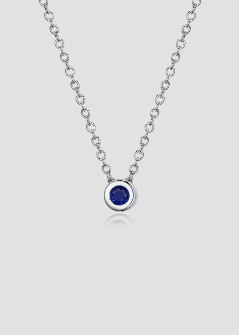 Daily Bezel Necklace _Blue