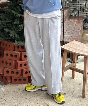 세미 와이드 스트링 스웻 팬츠 [M/GREY]