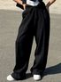 세미 와이드 스트링 스웻 팬츠 [BLACK]