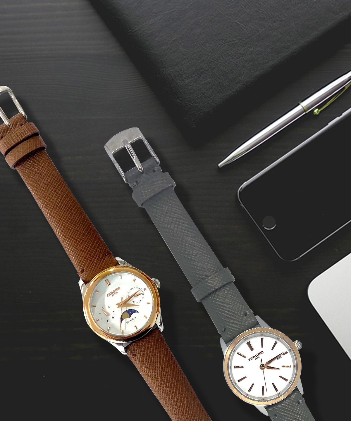 레노마 시계(RENOMA WATCH) 고급가죽 남여 공용 스트랩 시계줄 가죽밴드 14~16mm