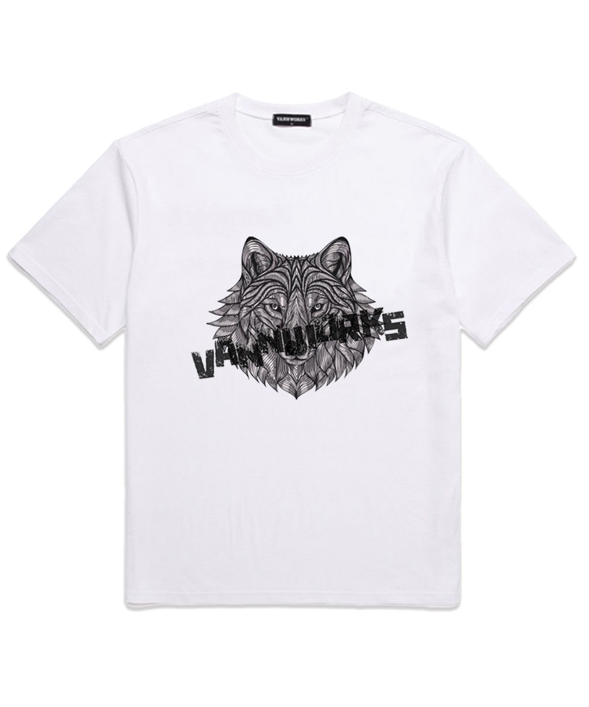 밴웍스(VANNWORKS) WOLF TATTOO 오버핏 반팔 티셔츠 (VS0108) 화이트