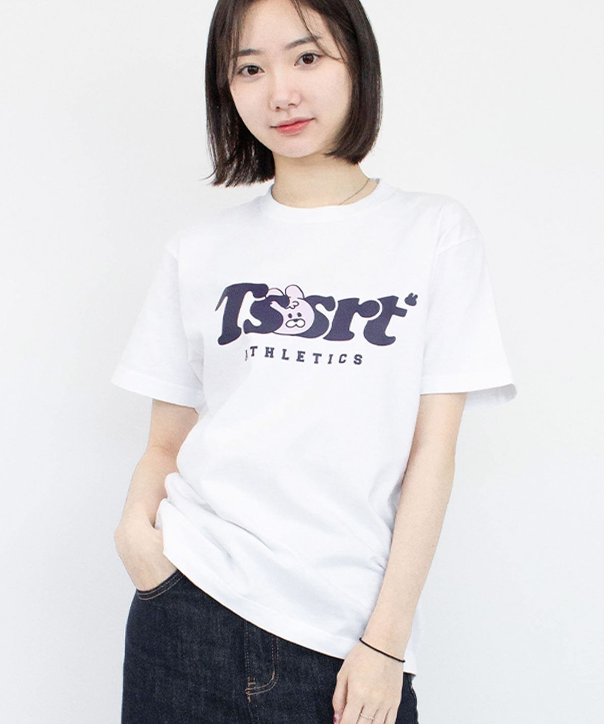 티저트(TEESSERT) 티저트 프린팅 여름 면 라운드 반팔티셔츠 (화이트, 블랙) TSS_13