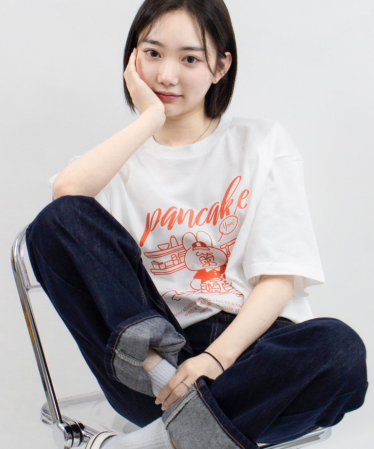 티저트(TEESSERT) 팬케이크 프린팅 데일리 면 반팔티셔츠 (1 color 3types) TSS_14