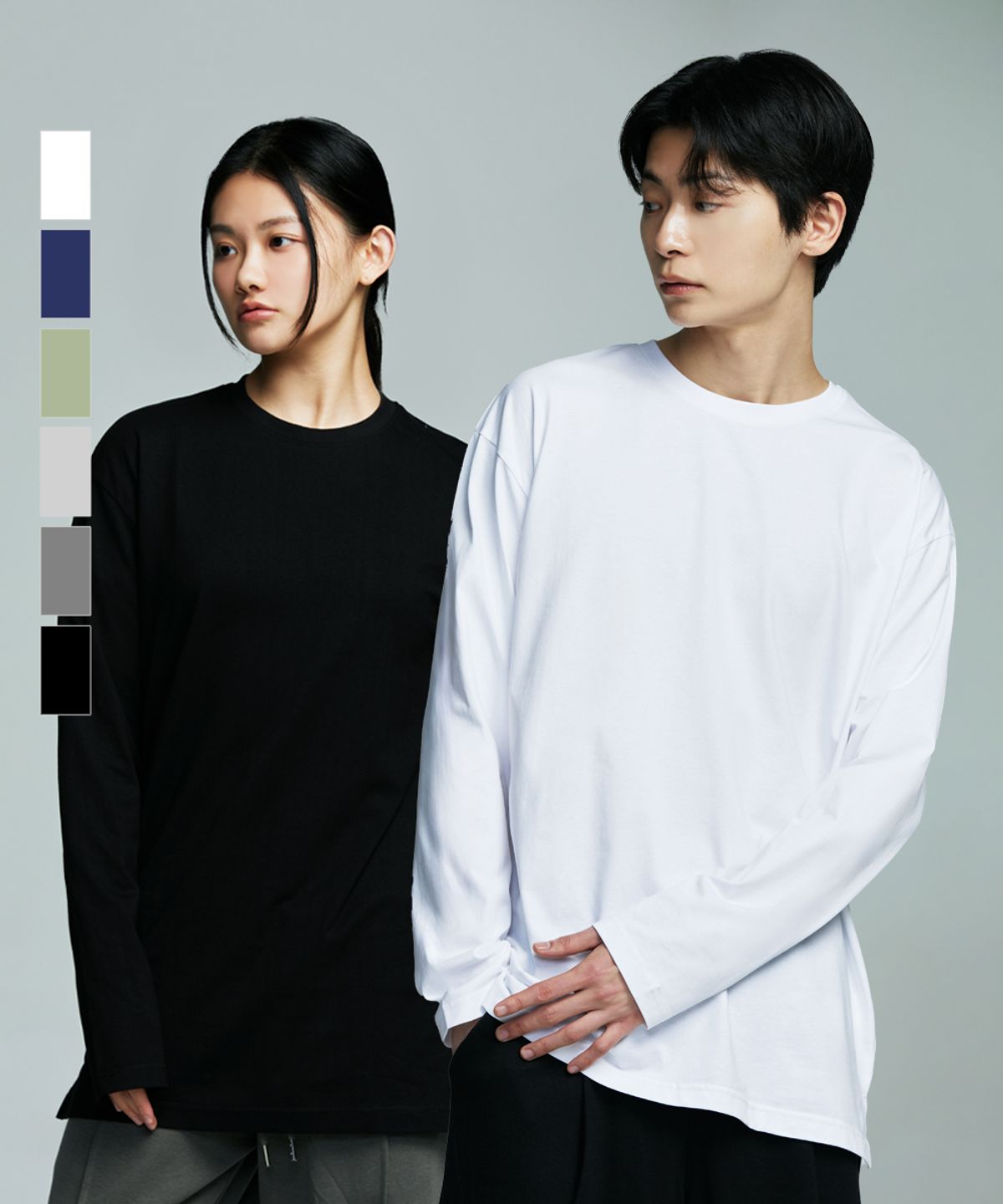 엑스오엑스(XOX) [2PACK] 레이어드 크루넥 긴팔 티셔츠