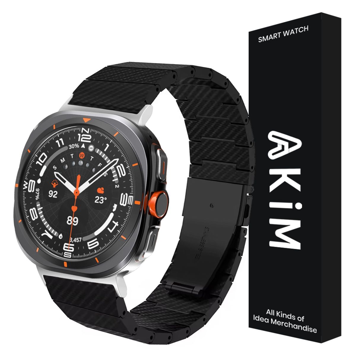 아킴(AKIM) 갤럭시워치울트라 스트랩 그레인 카본 패턴 밴드 47mm