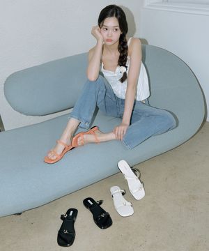 [리퍼브] r508_큐피드 하트 더블 스트랩 뮬 슬리퍼_3color