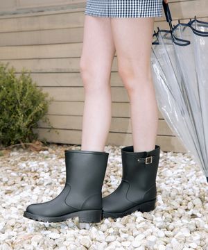 [리퍼브] r517_무어 버클 미들 레인부츠_2color