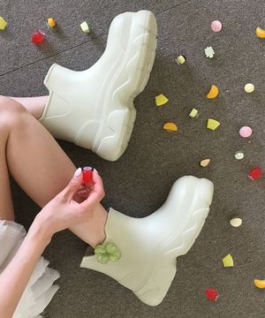 [리퍼브] r518_마카롱 DIY 플랫폼 숏 레인부츠_3color