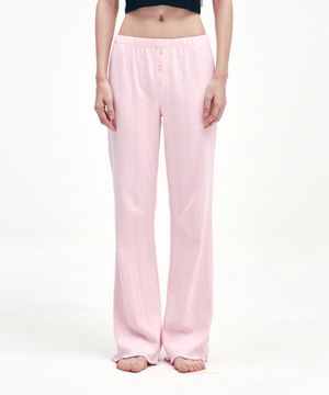 EYELET BOOTSCUT PANTS PINK