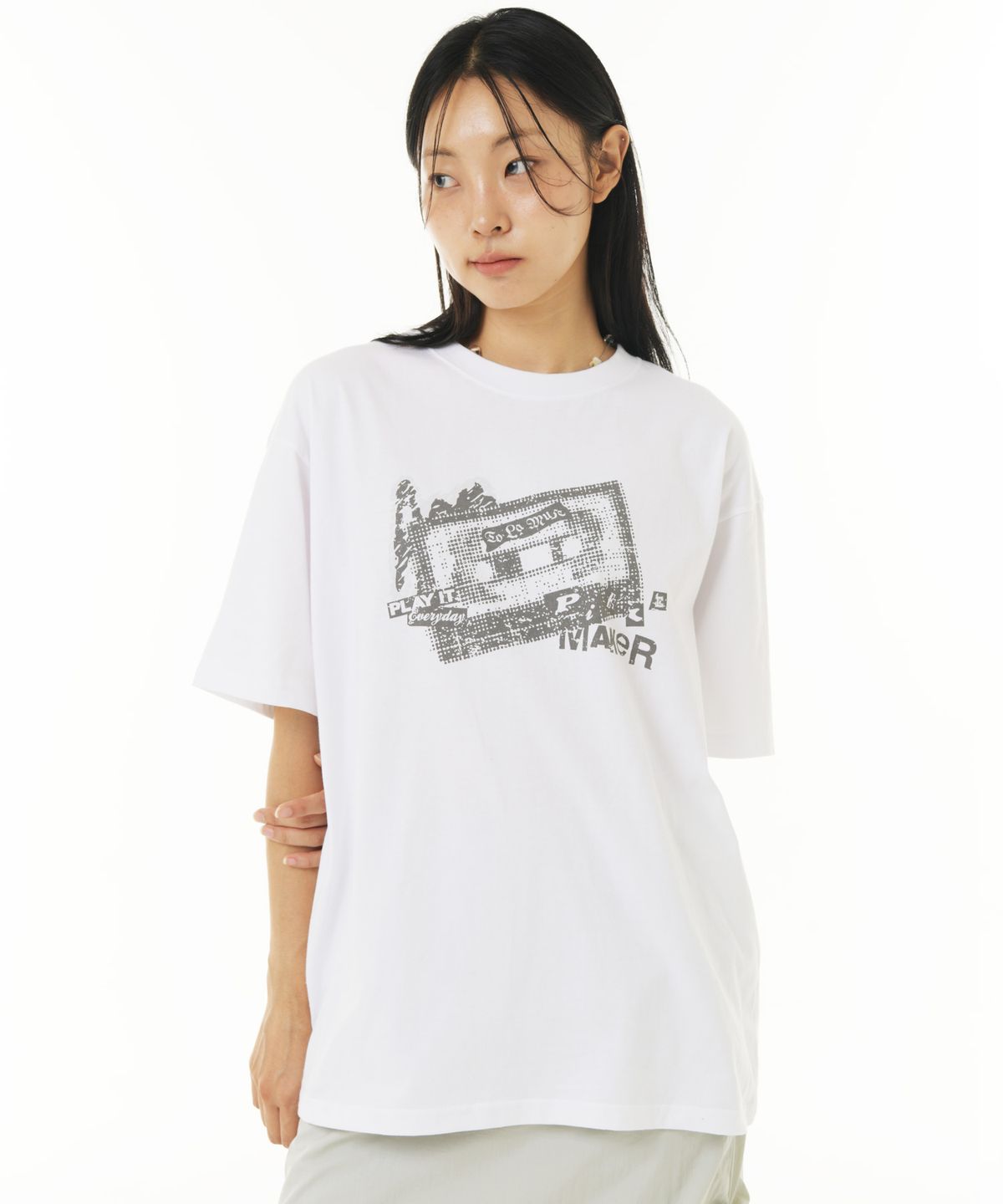 피스메이커(PIECE MAKER) VINTAGE TAPE TEE (WHITE)