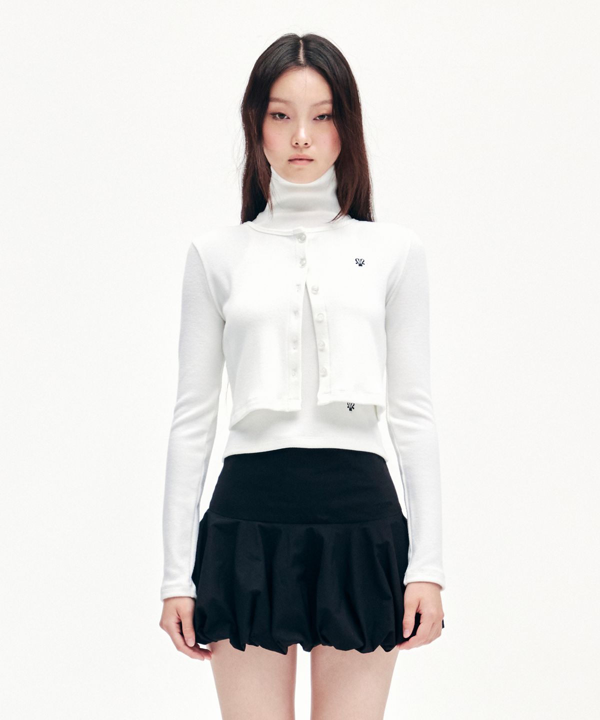유희(YOUHEE) YOUHEE SYMBOL SET UP CARDIGAN WHITE