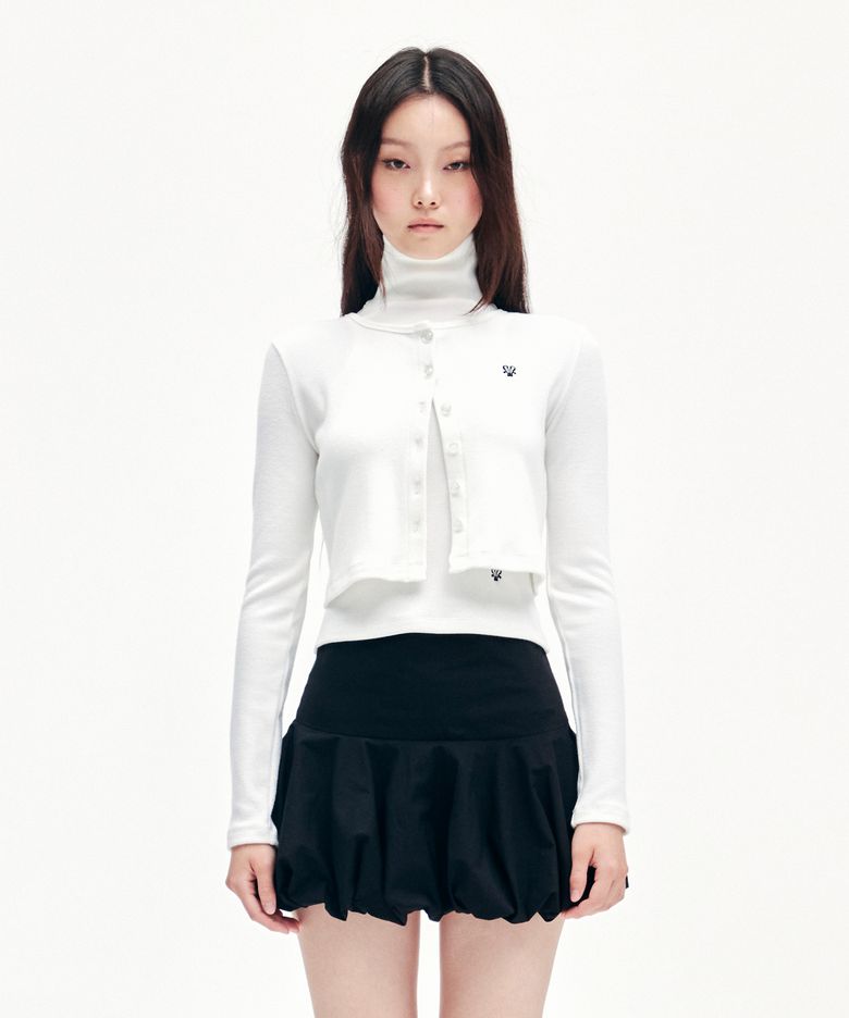 YOUHEE SYMBOL SET UP CARDIGAN WHITE