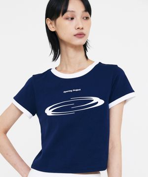 W  Identity Ringer T Shirt - Navy