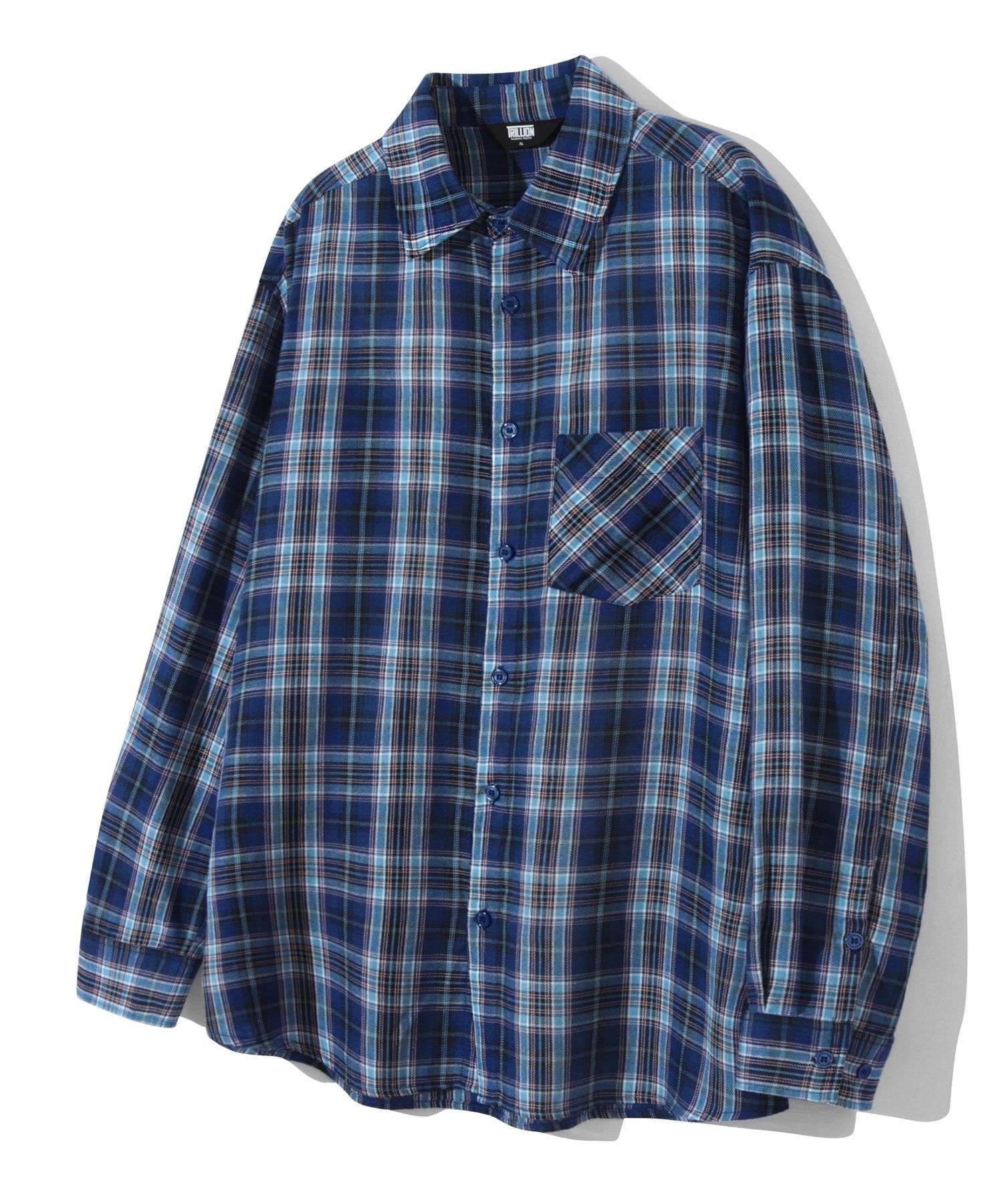 [TRILLION] ONE POCKET OVERFIT PLAID CHECK SHIRTS /追跡付 MUSINSA公式 | TRILLION One Pocket Overfit Plaid Check Shirt