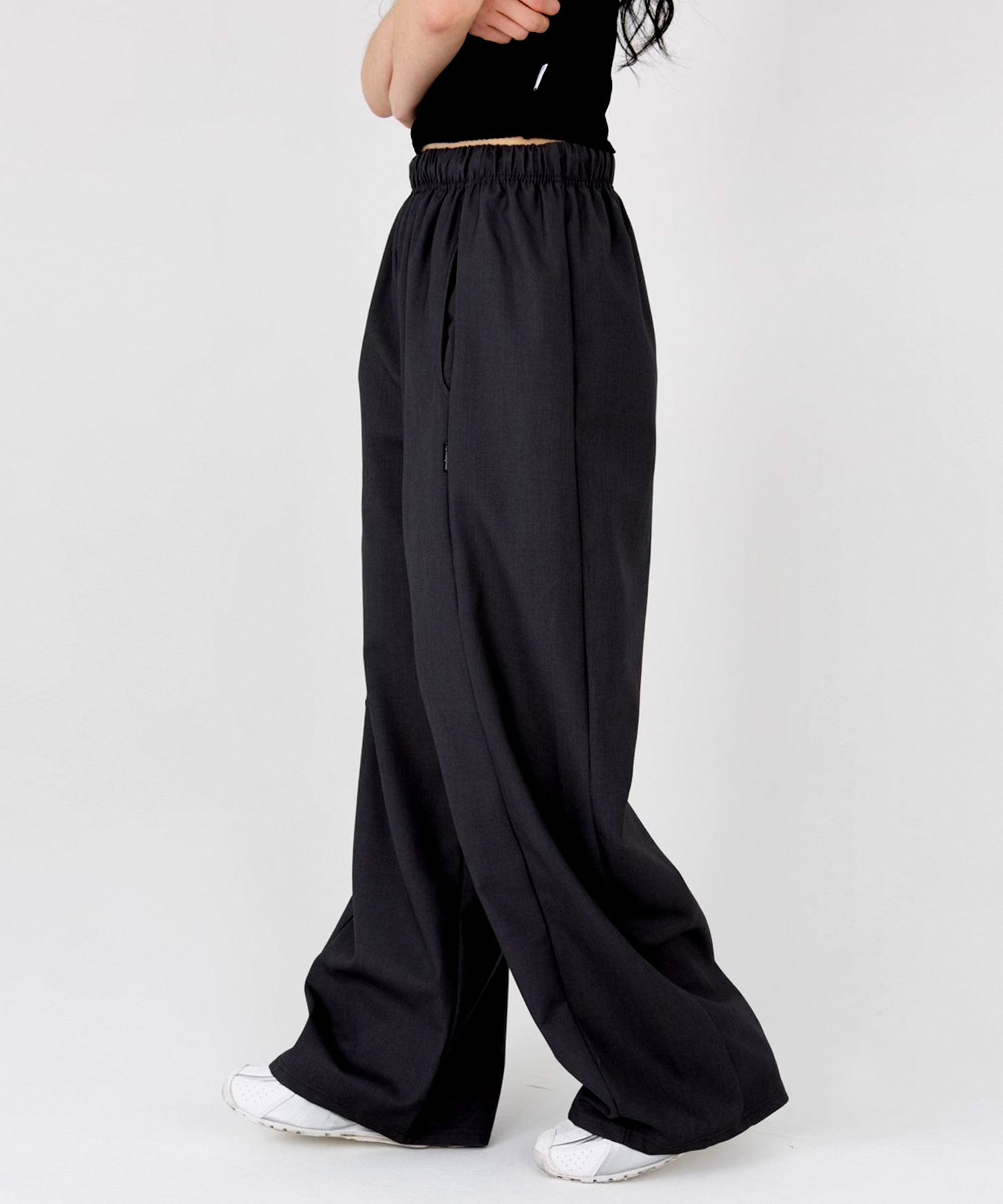 ●muahmuah● Wide TR banding slacks pants black _MUP24002_ MUSINSA | MUAHMUAH Wide TR banding slacks pants [black]