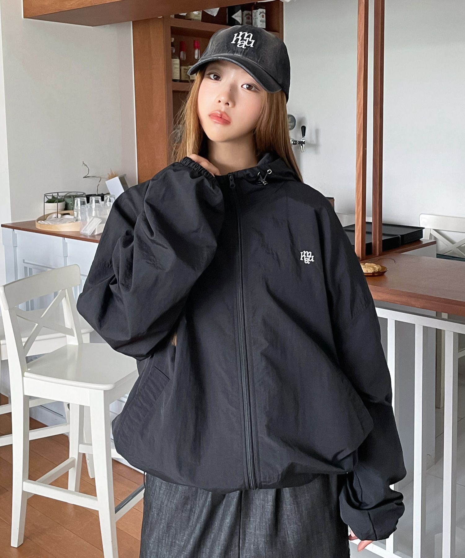 さらに100円引き◆MUAHMUAH◆LOGO PLACKET WINDBREAKER JACKET LOGO PLACKET WINDBREAKER JACKET - muahmuah | 60% - Asian