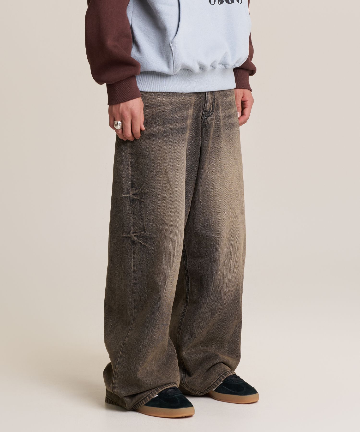 ◆SUPERSUB◆ Domingo washed wide denim pants washed brown G MUSINSA | SUPERSUB Domingo Washed Wide Denim Pants - Washed