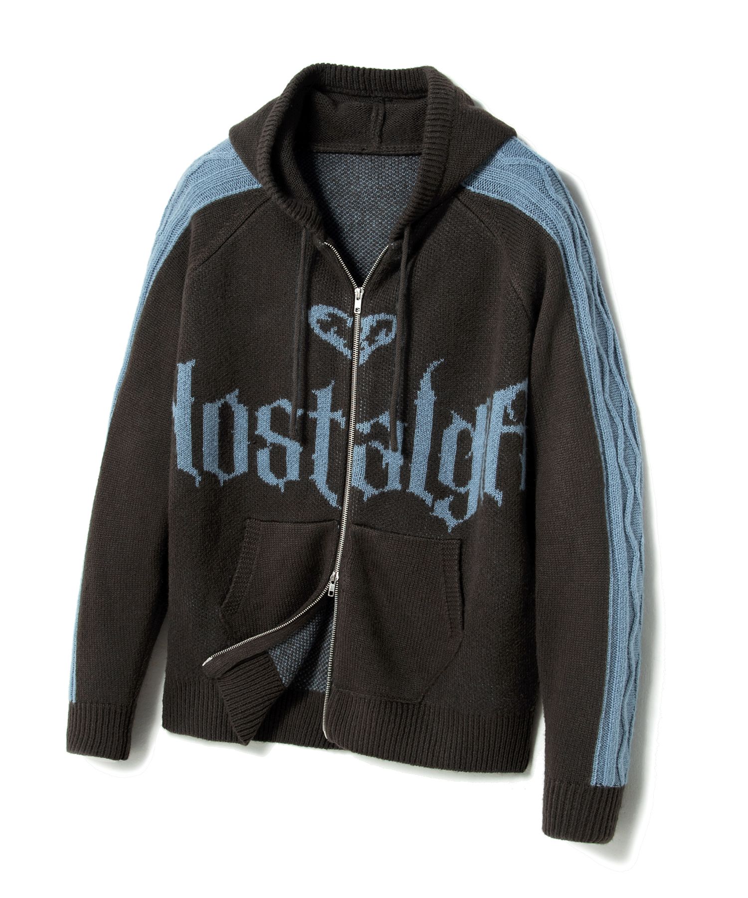 【SUPERSUB 】 NOSTALGIA KNIT HOODED ZIP UP MUSINSA | SUPERSUB Nostalgia Knit Hooded Zip-Up - Charcoal