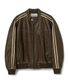 빈티지 트랙 바이커 레더 점퍼 - 브라운