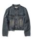 워싱 크롭 데님 재킷 - 워시드 블루