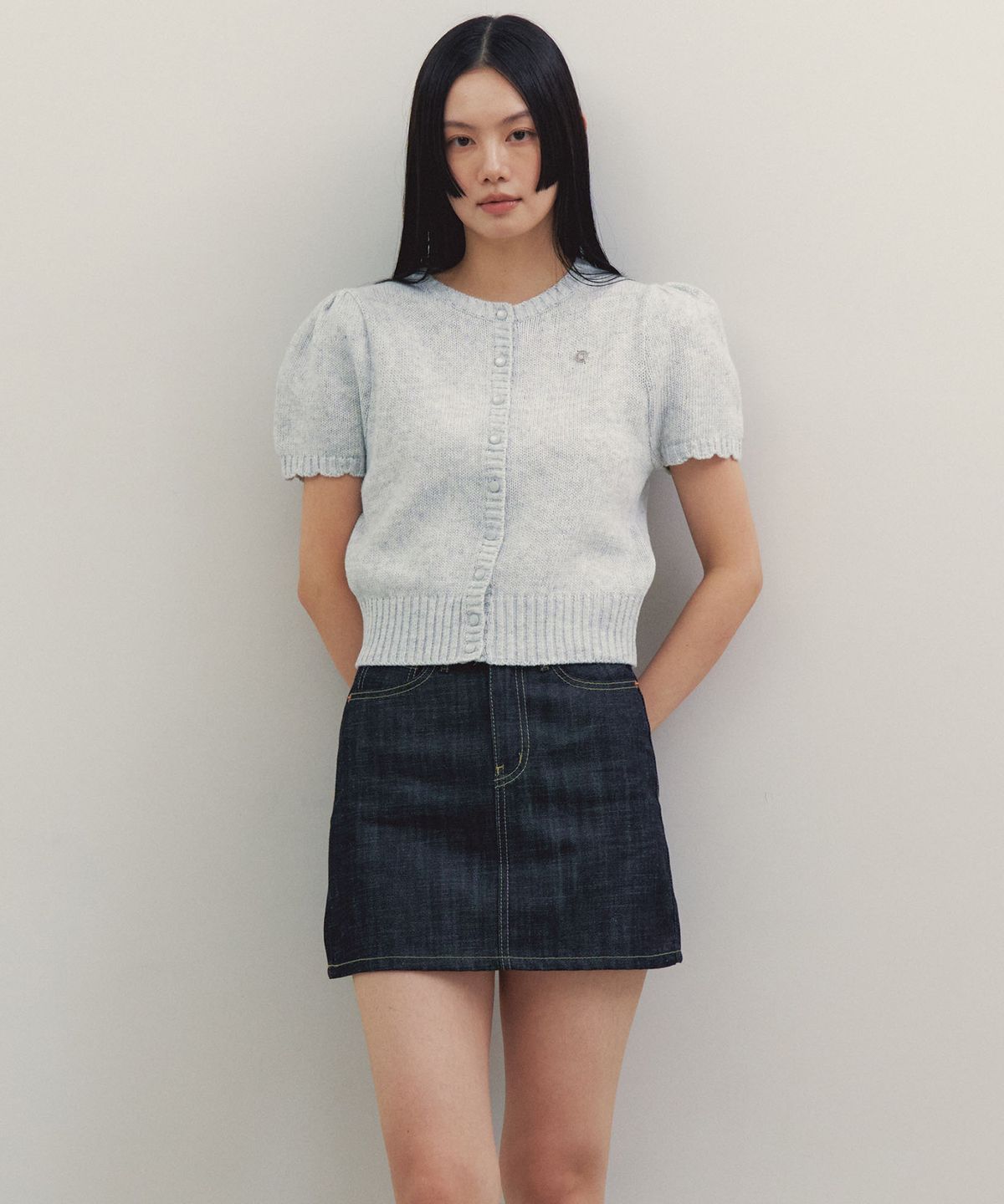 지앤지비(GNGB) 데님 미니 스커트_Denim