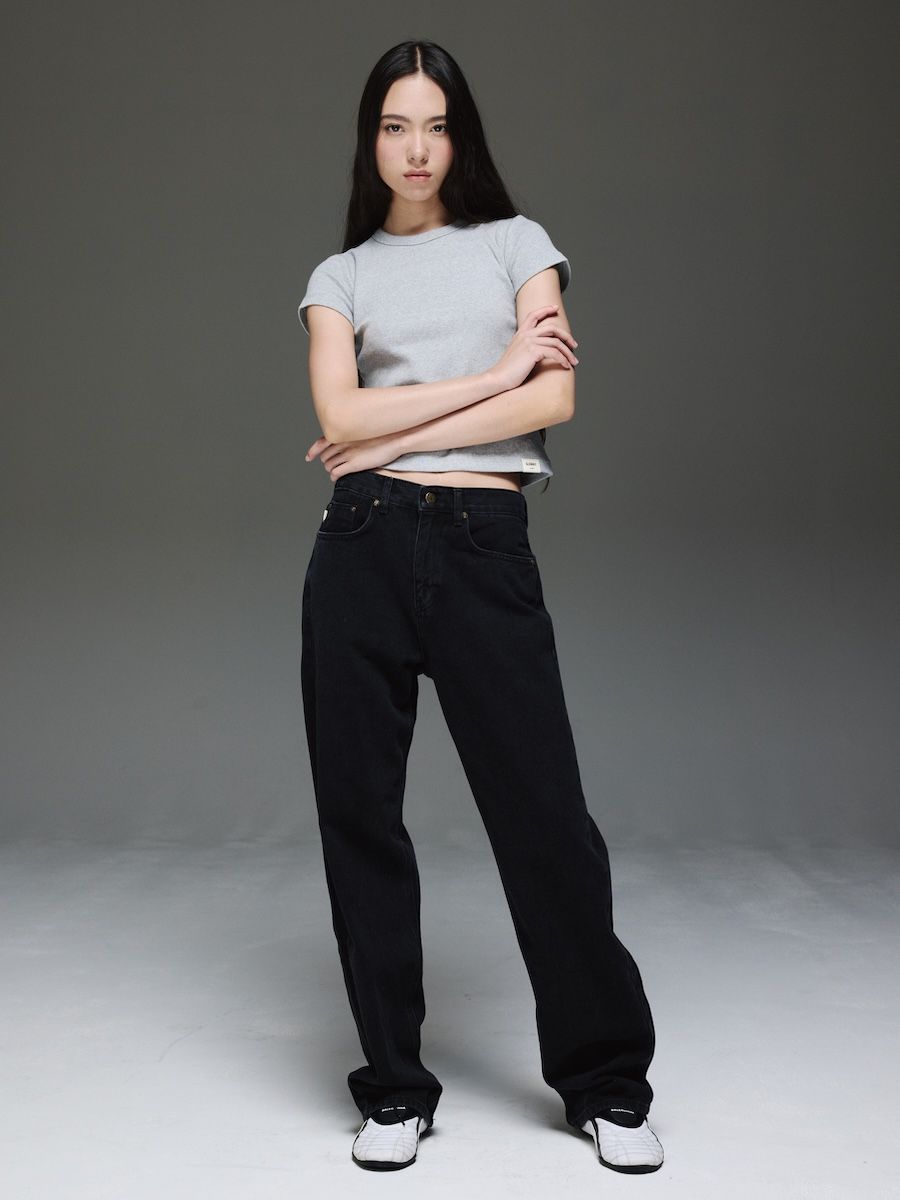 MUSINSA | GLOWNY G CREW NECK TEE (GRAY)