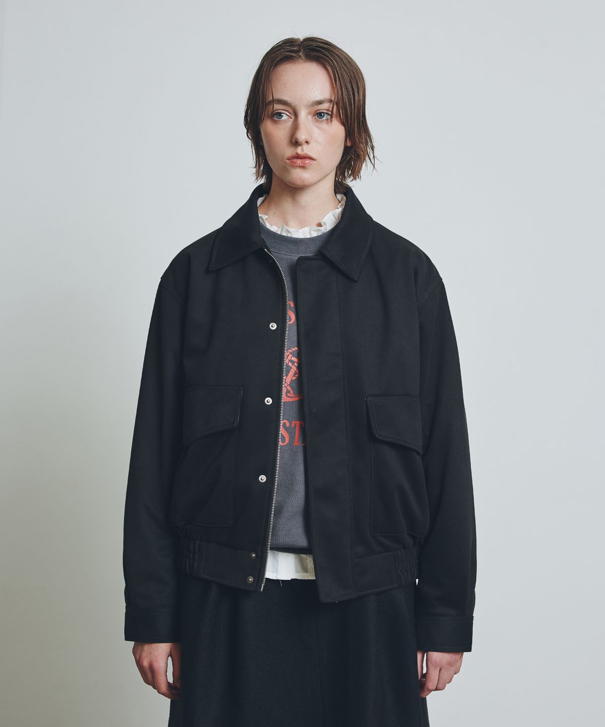 유니폼브릿지(UNIFORM BRIDGE) suede a-2 jacket(womens) black