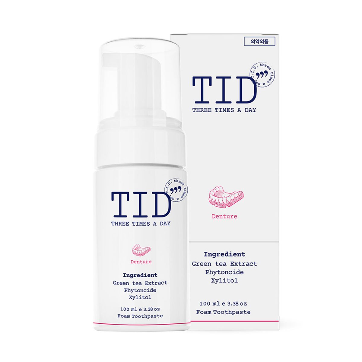 티드(TID) 클린덴트 틀니 세척전용 거품치약 100ml