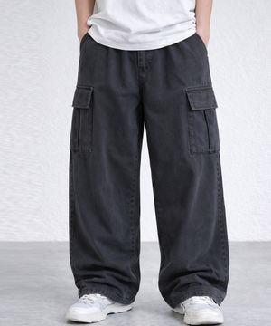 코튼 와이드 포켓 카고팬츠