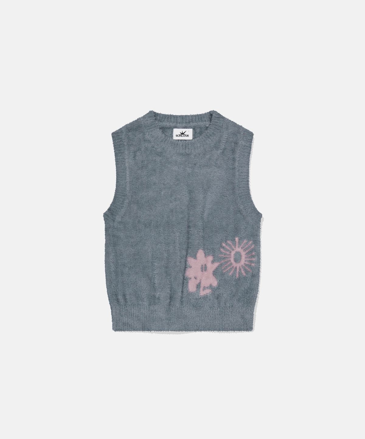 썬러브투어(SUNLOVETOUR) W Cali Shaggy Knit Vest Grey